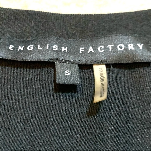 English Factory Black Ruched Long Sleeve Top Women Small - Picture 4 of 6